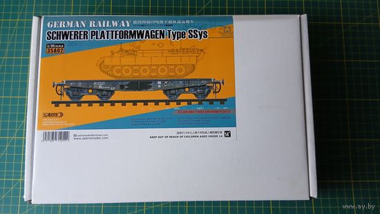 Сборная модель немецкой жд платформы 1/35 средней