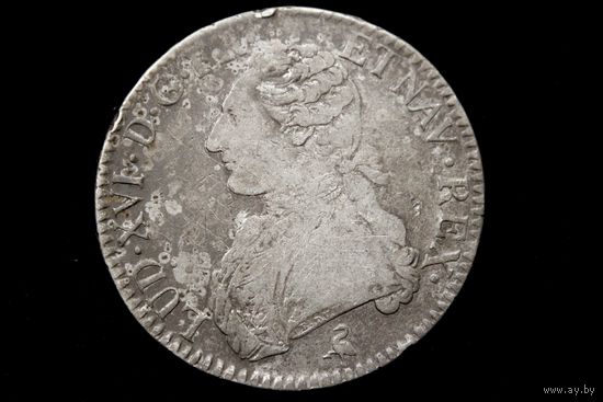 Талер (экю) 1790 г. Франция, Людовик XVI. Кабинетная патина!