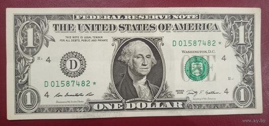Торг! 1 доллар США 2009 года со звездой (банкнота замещения)
