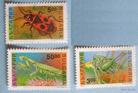 Болгария 1992 4016-19 16e Фауна насекомые чистая