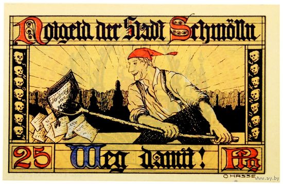 РАСПРОДАЖА!!! - ГЕРМАНИЯ ШМЁЛЬН (ТЮРИНГИЯ) 25 пфеннигов 1921 год- BU!