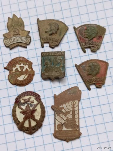 Значки из СССР. Латунь.