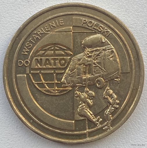 Польша 2 злотых 1999 г. Вступление Польши в НАТО