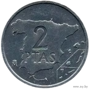 Королевство Испания. 2 песеты 1982.