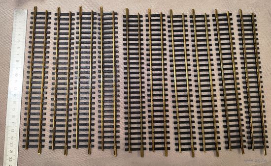 Рельсы прямые 10шт, L=204mm, Fleischmann #6001, НО 1:87