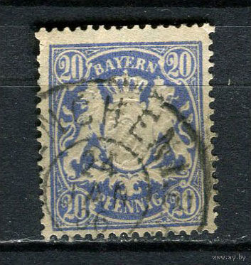 Королевство Бавария в составе Германской империи - 1888/1900 - Герб 20Pf - [Mi.57] - 1 марка. Гашеная.  (Лот 54Fo)-T25P20