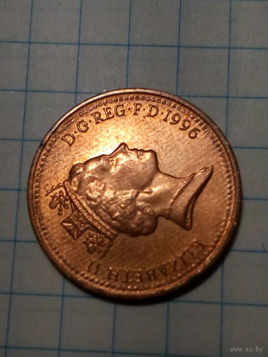 1 пенни Великобритания 1996 год.