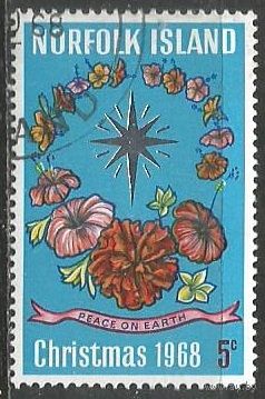 Норфолк. Рождество. 1968г. Mi#100.