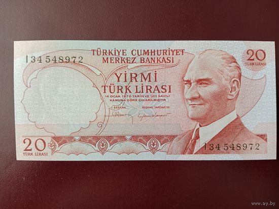 Турция 20 лир 1974 UNC