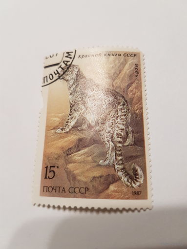 Марки СССР 1987 г. ,,Из красной книги СССР'' Ирбис.