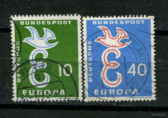 ФРГ - 1958 - Европа (C.E.P.T.) - Буква Е - [Mi. 295-296] - полная серия - 2 марки. Гашеные.  (LOT M28)
