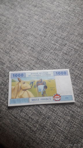 ЧАД 1000 франков 2002 год/ С/