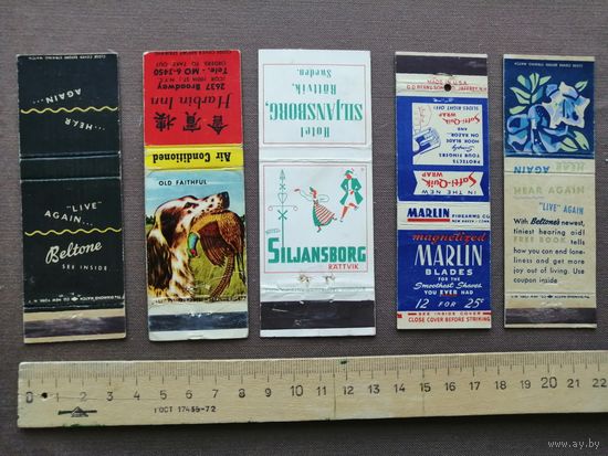 Очень старые спичечные коробки в разобранном состоянии одним лотом, с рубля, сп-3 (4013)