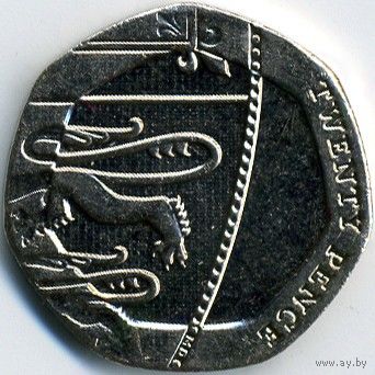 Великобритания 20 пенсов, 2015 Елизавета II UNC