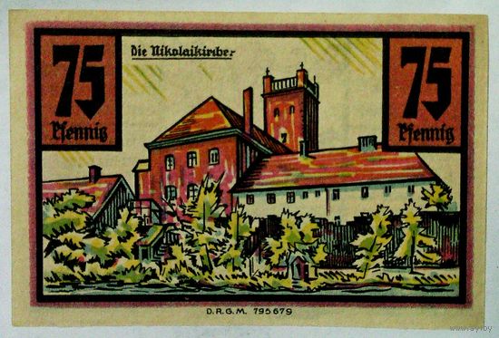 РАСПРОДАЖА!!! - ГЕРМАНИЯ ШТОЛЬП (польск. СЛУПСК) 75 пфеннигов 1922 год - UNC!