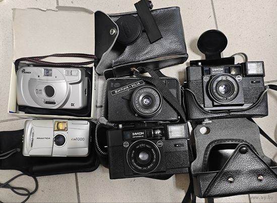 Лот фотоаппаратов СССР и нулевых