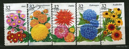Флора. Цветы. США. 1995. Полная серия 5 марок.