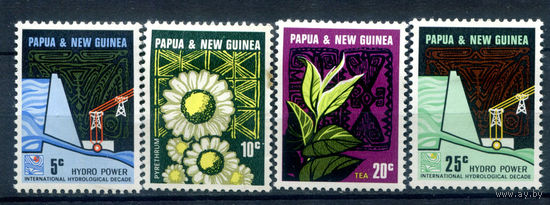 Британские колонии - Папуа Новая Гвинея - 1967г. - международная гидрологическая декада - 4 марки - полная серия, MH, номинал 10 с пятном на лицевой и вмятинками [Mi 115-118]. #3-WB-96-A-1