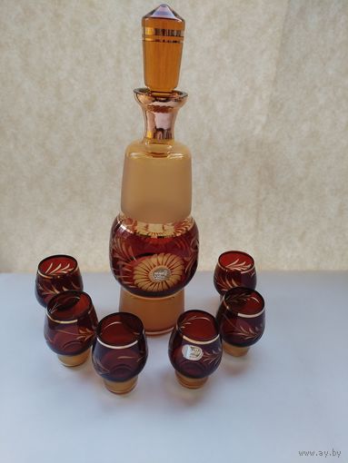 Коньячный набор Богемия. графин и 6 рюмок