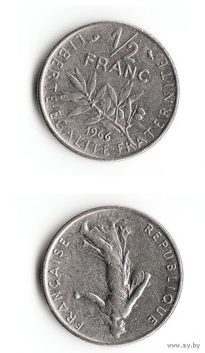 1/2 франка Франция 1966 год