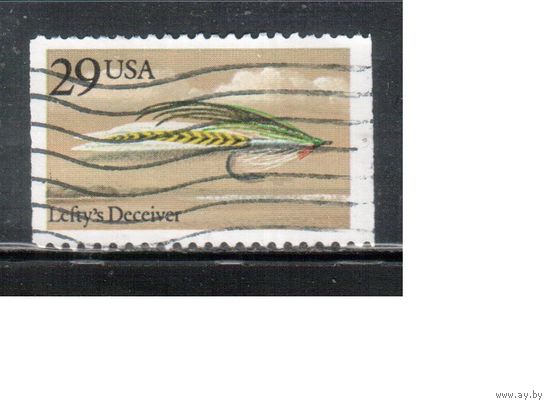 США-1991, (Мих.2143), гаш. , Рыбалка, Снасти, Крючки ,