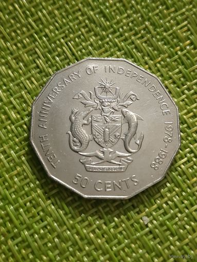 Соломоновы Острова 50 центов 1988 г ( День Независимости )