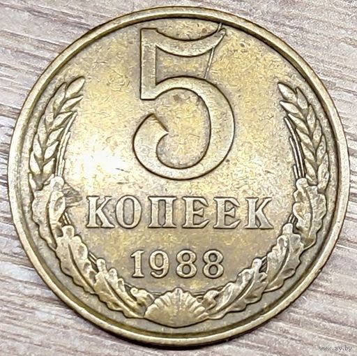 5 копеек 1988 СССР Начинающийся раскол штемпеля реверса