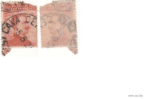 Италия 1916.12.08 (Mi)125 марка из сер.Король В.Э. III, тип Микетти, лицом вправо - 20с Король Витторио Эмануэле III (1869-1947), лицом вправо (г) без ВЗ (a1-23 ТОРГ