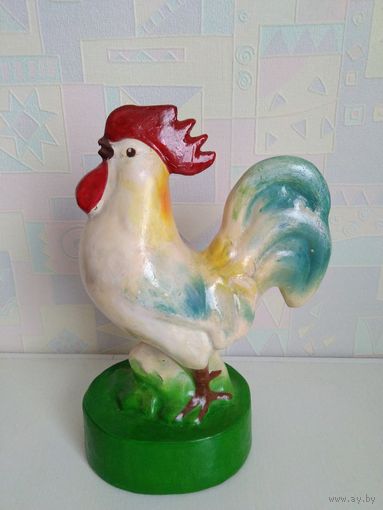 Игрушка старинная СССР Петух , петушок . Папье маше. Прессованные опилки.