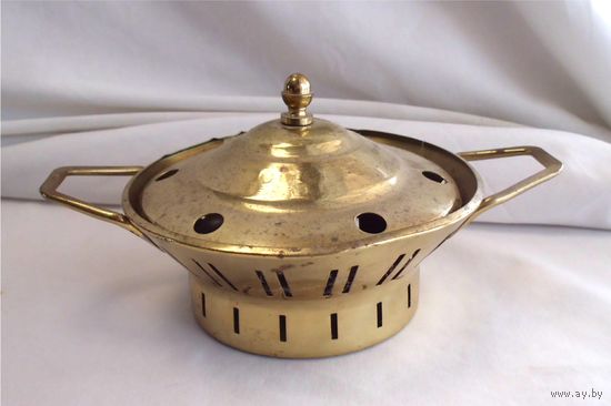 Жаровня угольная Грелка Подогрев Латунь