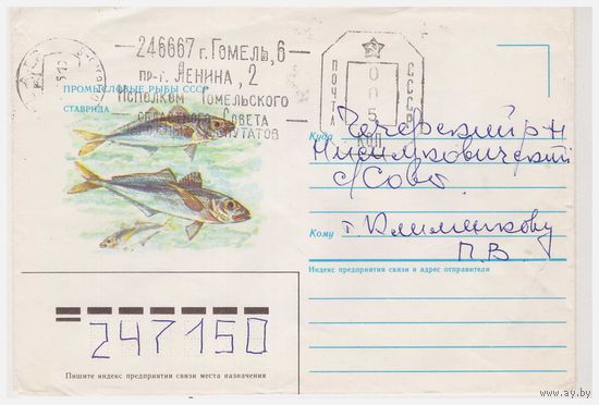 Конверт СССР, прошедший почту. 1986 Штемпель франкировальной машины. Худ. Н.Брагинцев