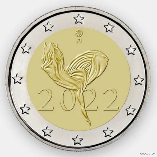 2 Евро Финляндия 2022 100 лет Финскому национальному балету UNC из ролла