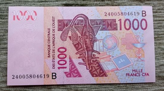 Werty71 Бенин 1000 франков 2003 2024 UNC банкнота Западная Африка