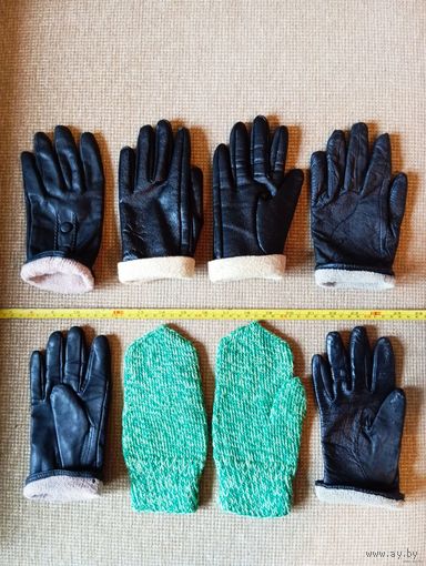 - ПЕРЧАТКИ Ж 3 пары Новые и б/у в ид.сост. + ВАРЕЖКИ очень тёплые