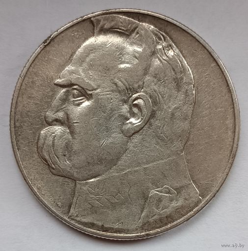 10 злотых 1934 года. Пилсудский. С рубля. Редкость