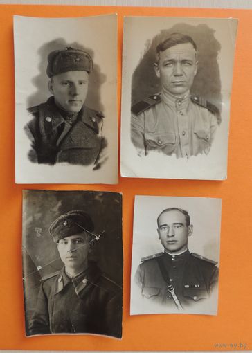 Фото "Солдаты", 1945, 1949 г. (7*4 см), 4 шт.
