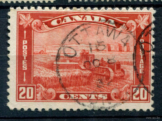Британские колонии - Канада - 1930/31г. - сельское хозяйство, печать Оттава, 20 с - 1 марка - гашёная [Mi 153]. #3-WB-90-A-2