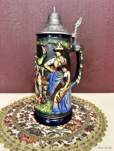 Очень красивый пивной бокал, Европа, клеймо, много лотов с рубля