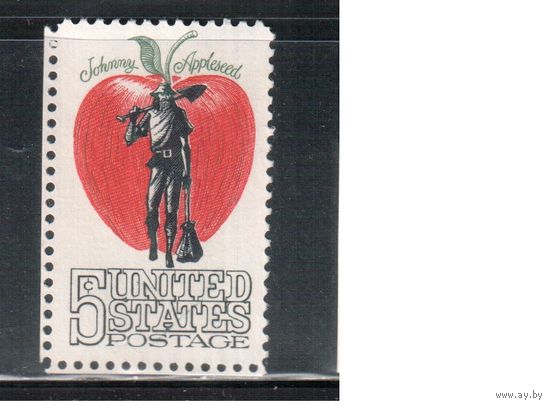 США-1966, (Мих. 908) , * (без клея) , Фольклор, Яблоко (одиночка),