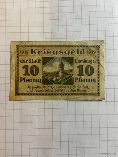 10 пфеннингов (нотгельды) г. Германия.