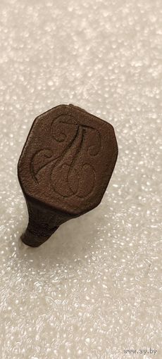 Кольцо старинное подписное.