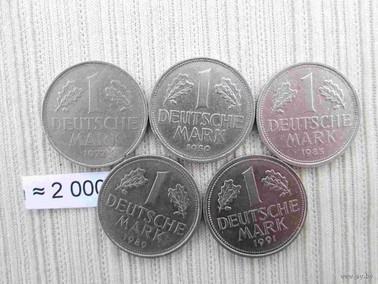 5 монет марки   лот 2000