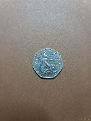 Великобритания 50 пенсов 2001 г.