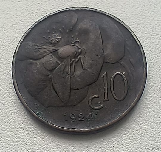 Италия 10 чентезимо, 1924  7-13-15