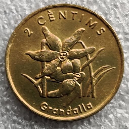 Андорра 2 сантима  2002 г.  Нарцисс поэтический (Narcissus poeticus)