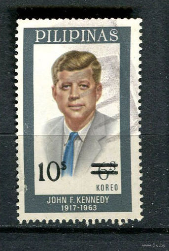 Филиппины - 1972 - Кеннеди с надпечаткой 10S на 6S - [Mi.1021] - 1 марка. Гашеная.  (LOT FS35)-T10P47
