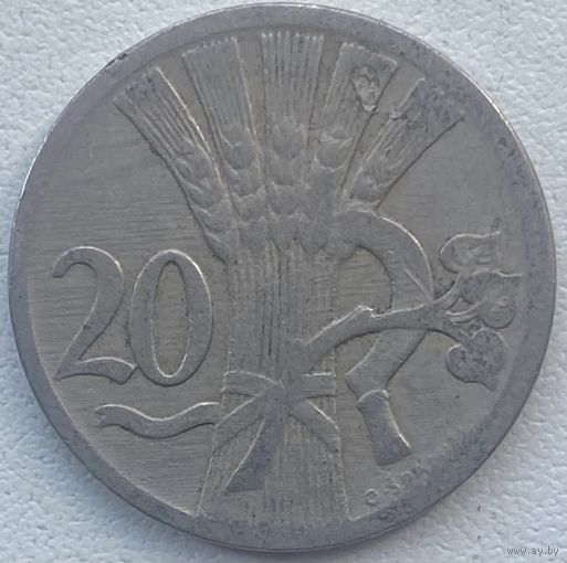 Чехословакия 20 геллеров 1927 г.