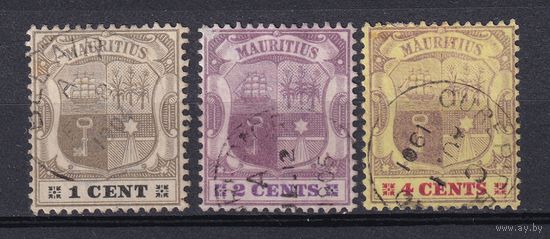 38.BrKM. Великобритания. Колонии. Маврикий. Герб. Стандарт. 1900 г. Полная серия. Mi.##94-96.