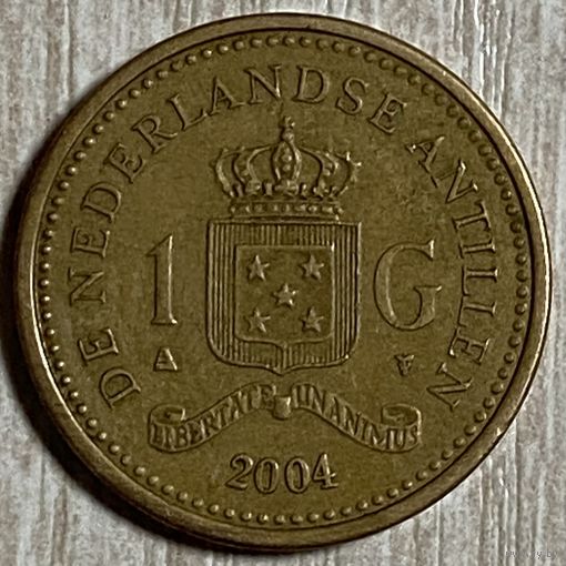 Монета Антильские острова 1 гульден 2004 год