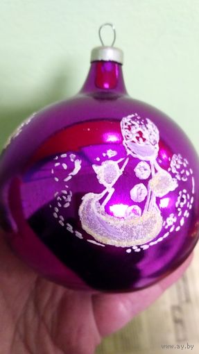 Ёлочная игрушка. Шар с рисунком.  К